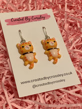 Load image into Gallery viewer, Orange Cat Charm Earrings
