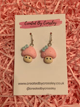 Load image into Gallery viewer, Pink Mushroom Charm Earrings
