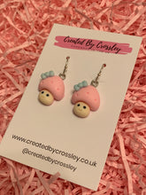 Load image into Gallery viewer, Pink Mushroom Charm Earrings
