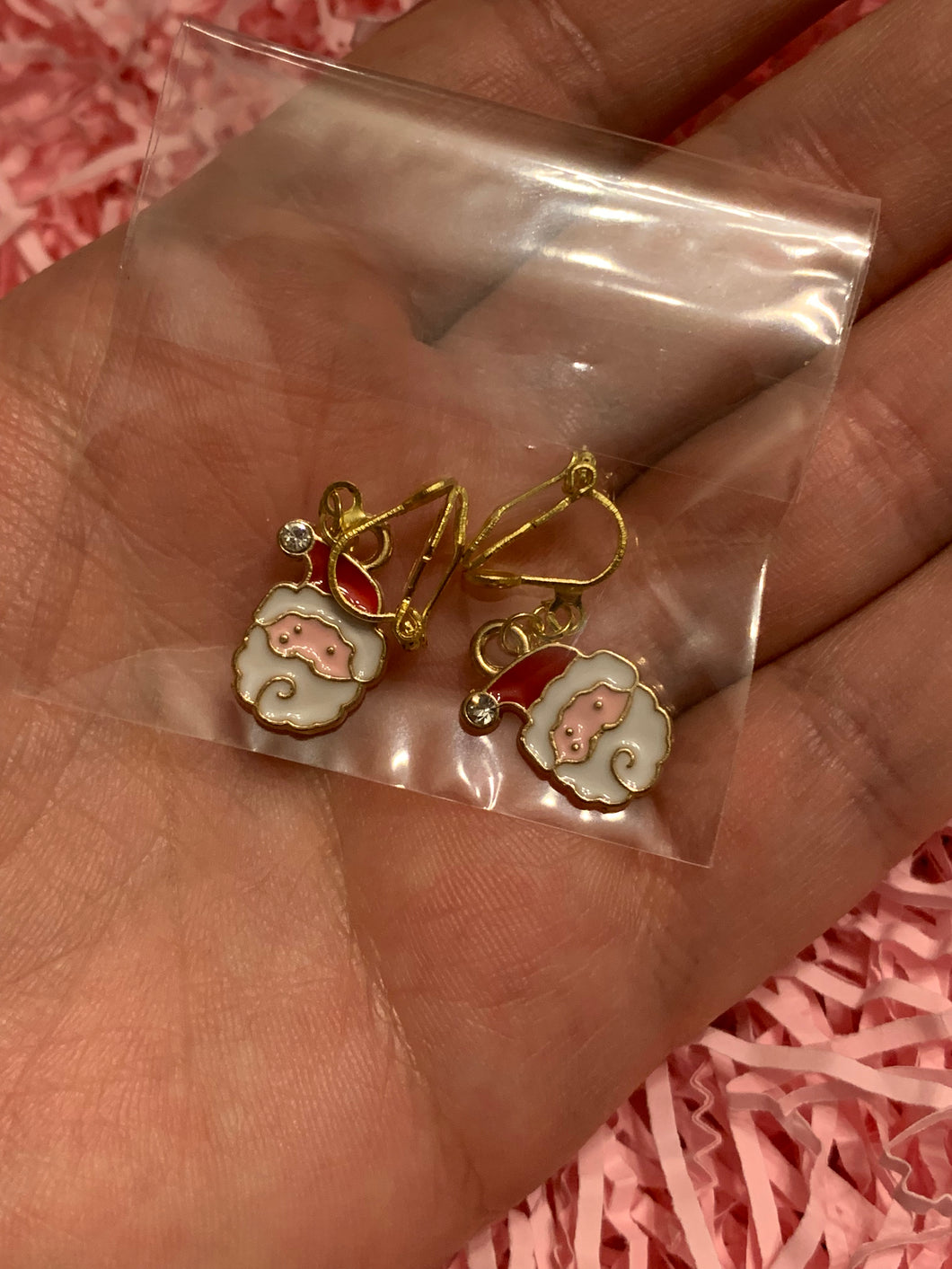 Santa Clip On Earrings