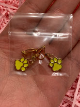 Load image into Gallery viewer, Yellow Paw Print Clip On Earrings
