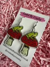 Load image into Gallery viewer, Mushroom Frog Charm Earrings
