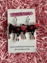 Load image into Gallery viewer, Flower Cow Charm Earrings
