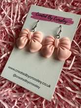 Load image into Gallery viewer, Pink Bow Charm Earrings
