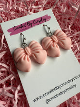 Load image into Gallery viewer, Pink Bow Charm Earrings
