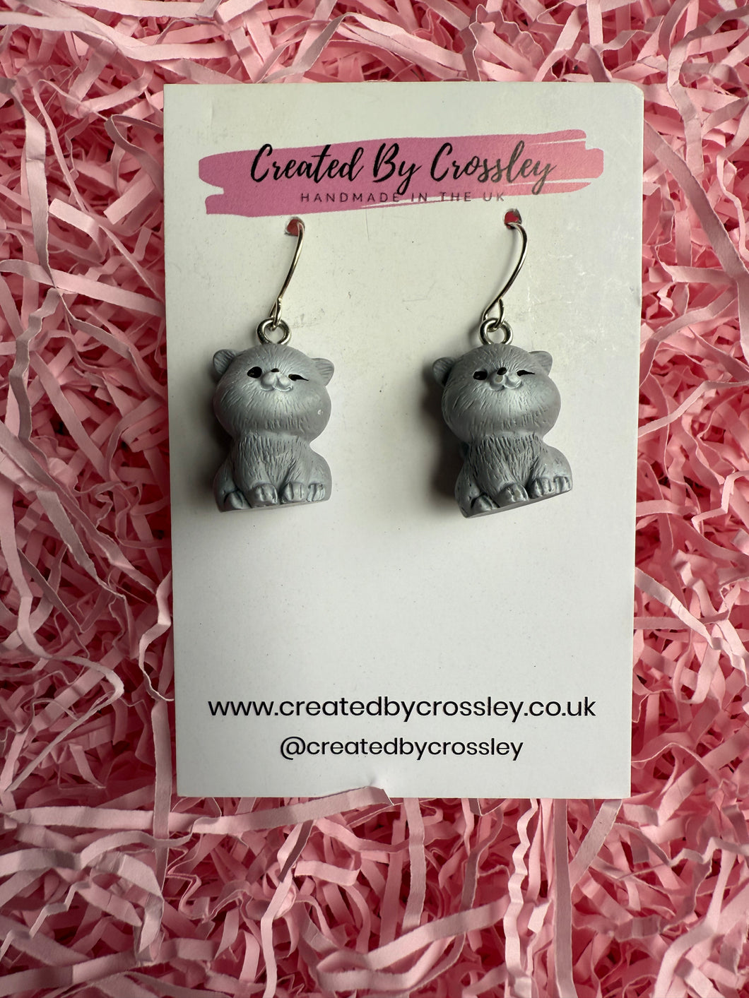 Chunky Cat Charm Earrings