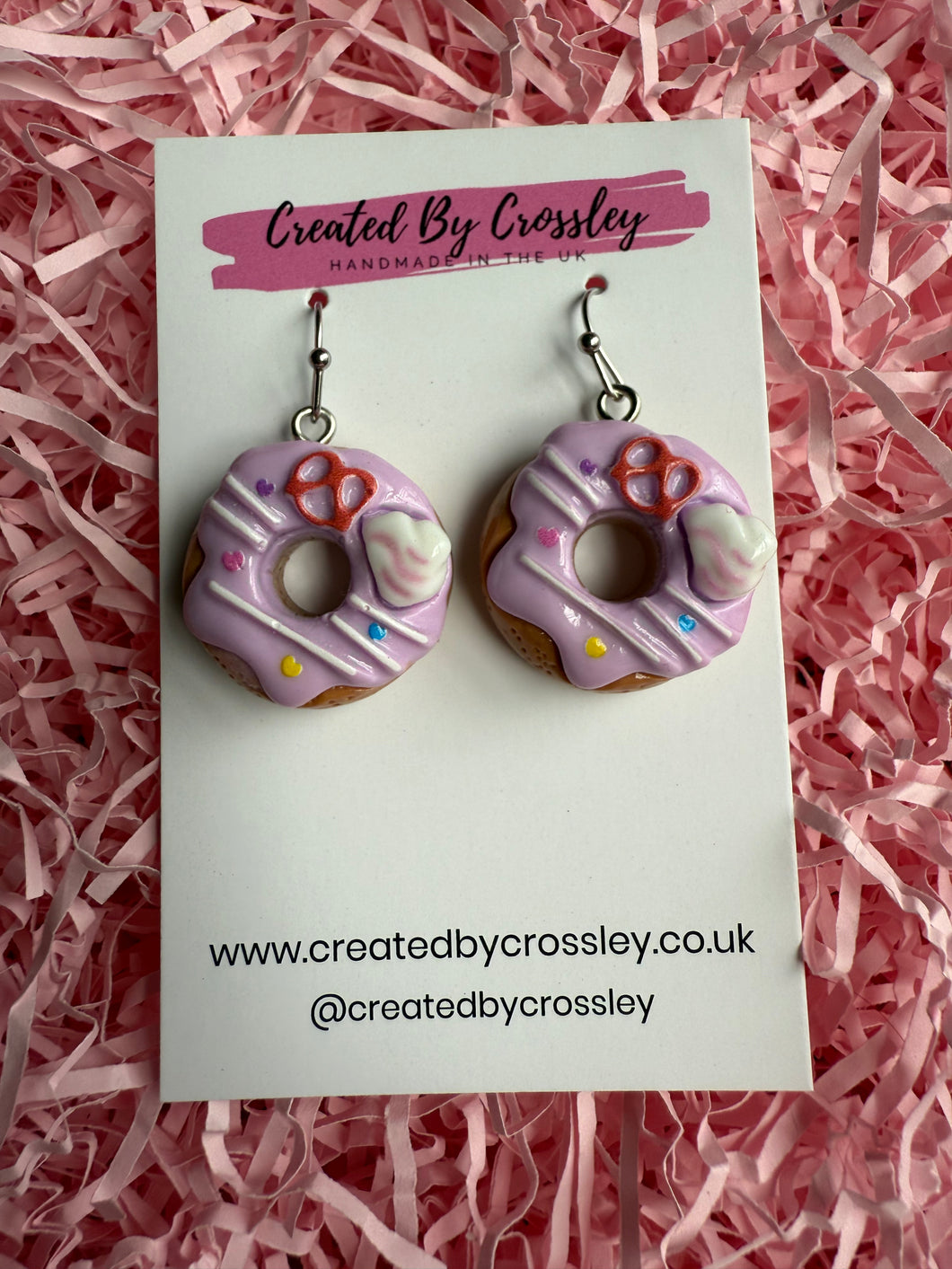 Purple Doughnut Charm Earrings