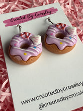 Load image into Gallery viewer, Purple Doughnut Charm Earrings
