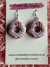 Load image into Gallery viewer, Purple Doughnut Charm Earrings
