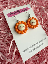 Load image into Gallery viewer, Orange Flower Earrings
