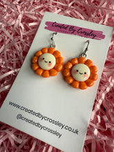 Load image into Gallery viewer, Orange Flower Earrings
