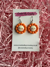 Load image into Gallery viewer, Orange Flower Earrings
