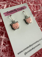 Load image into Gallery viewer, Pink Cat Charm Earrings
