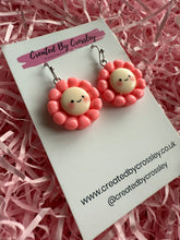 Load image into Gallery viewer, Pink Flower Charm Earrings
