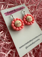 Load image into Gallery viewer, Pink Flower Charm Earrings
