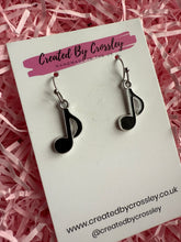 Load image into Gallery viewer, Music Note Charm Earrings
