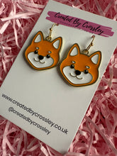 Load image into Gallery viewer, Orange Dog Charm Earrings
