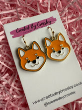 Load image into Gallery viewer, Orange Dog Charm Earrings
