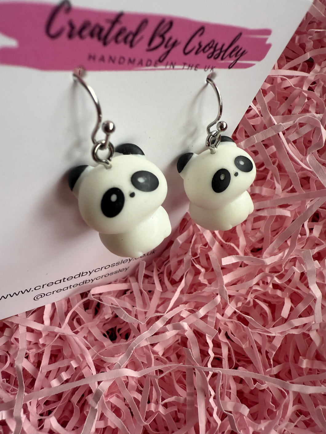Chunky Panda Charm Earrings