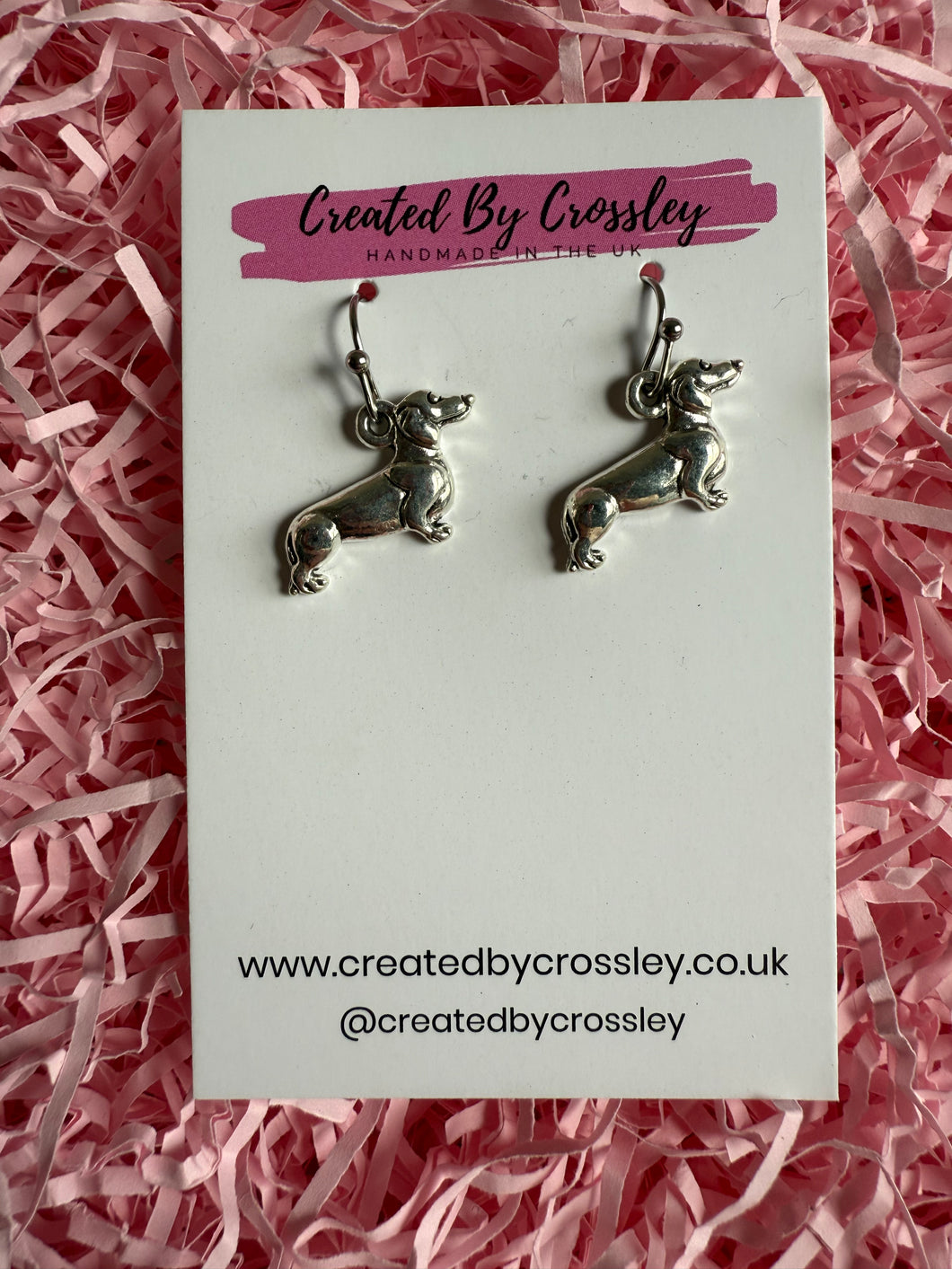 Dachshund Dog Charm Earrings