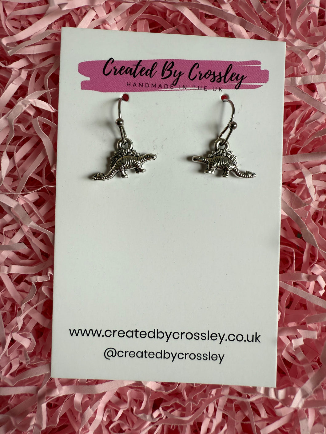 Stegosaurus Dinosaur Charm Earrings