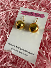 Load image into Gallery viewer, Gold Disco Ball Charm Earrings
