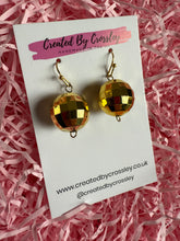 Load image into Gallery viewer, Gold Disco Ball Charm Earrings
