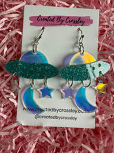 Load image into Gallery viewer, Alien Spaceship Charm Earrings
