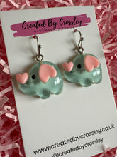 Load image into Gallery viewer, Heart Elephant Charm Earrings
