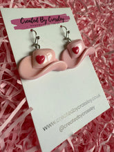 Load image into Gallery viewer, Pink Cowboy Hat Charm Earrings
