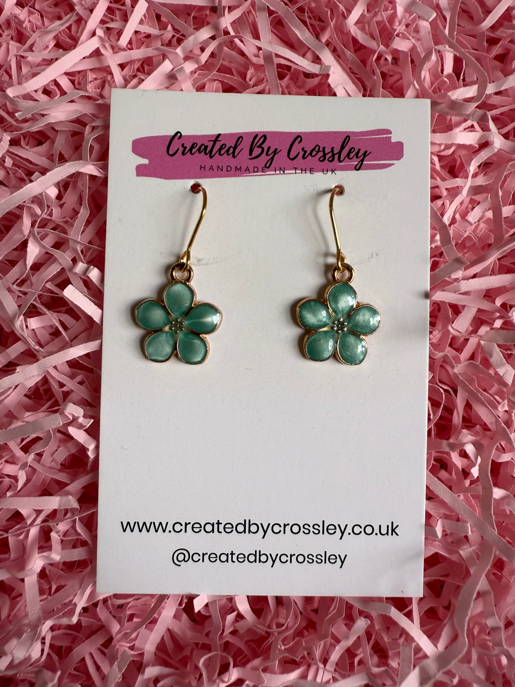 Blue Flower Charm Earrings