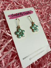 Load image into Gallery viewer, Blue Flower Charm Earrings
