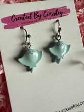 Load image into Gallery viewer, Blue Sting Ray Charm Earrings

