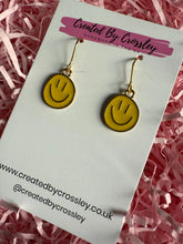 Load image into Gallery viewer, Yellow Happy Face Charm Earrings
