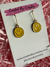 Load image into Gallery viewer, Yellow Happy Face Charm Earrings
