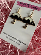 Load image into Gallery viewer, Umbrella Cat Charm Earrings
