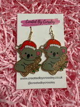 Load image into Gallery viewer, Christmas Koala Charm Earrings
