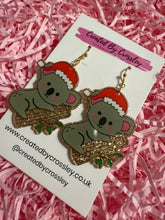 Load image into Gallery viewer, Christmas Koala Charm Earrings
