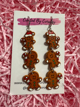Load image into Gallery viewer, Trio Gingerbread Man Charm Earrings
