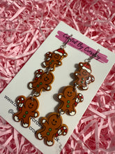 Load image into Gallery viewer, Trio Gingerbread Man Charm Earrings
