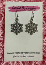 Load image into Gallery viewer, Sparkly Snowflake Charm Earrings
