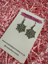 Load image into Gallery viewer, Sparkly Snowflake Charm Earrings
