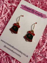 Load image into Gallery viewer, Green Bell Charm Earrings
