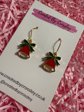 Load image into Gallery viewer, Red Christmas Bell Charm Earrings
