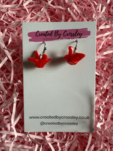Load image into Gallery viewer, Red Crane Charm Earrings
