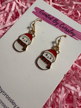 Load image into Gallery viewer, Winter Snowman Charm Earrings

