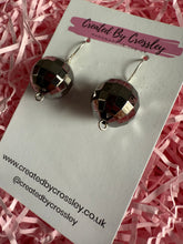 Load image into Gallery viewer, Black Disco Ball Charm Earrings
