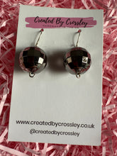 Load image into Gallery viewer, Black Disco Ball Charm Earrings
