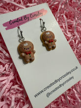 Load image into Gallery viewer, Cute Gingerbread Man Charm Earrings
