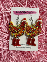 Load image into Gallery viewer, Christmas Chicken Charm Earrings
